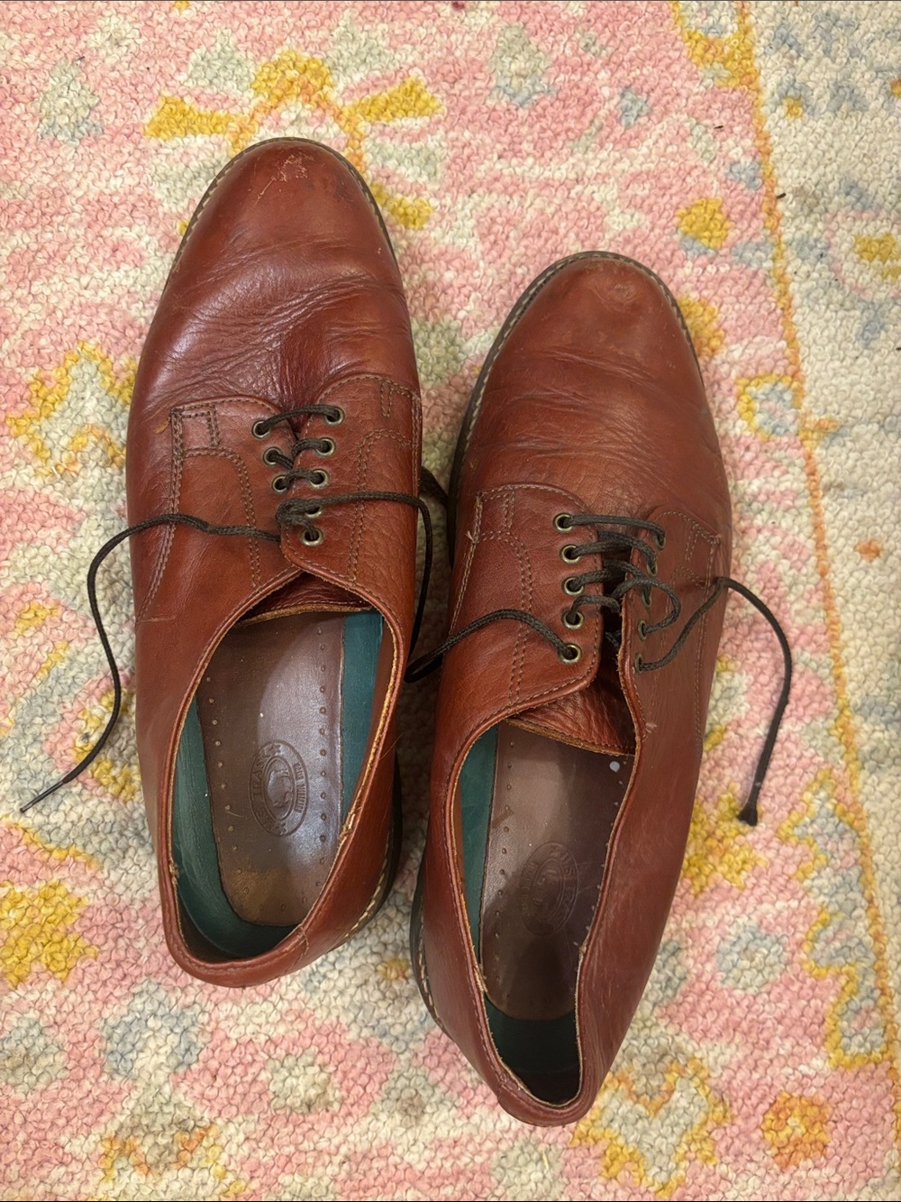 Florsheim Brown Leather Lace-Up Derby Shoes